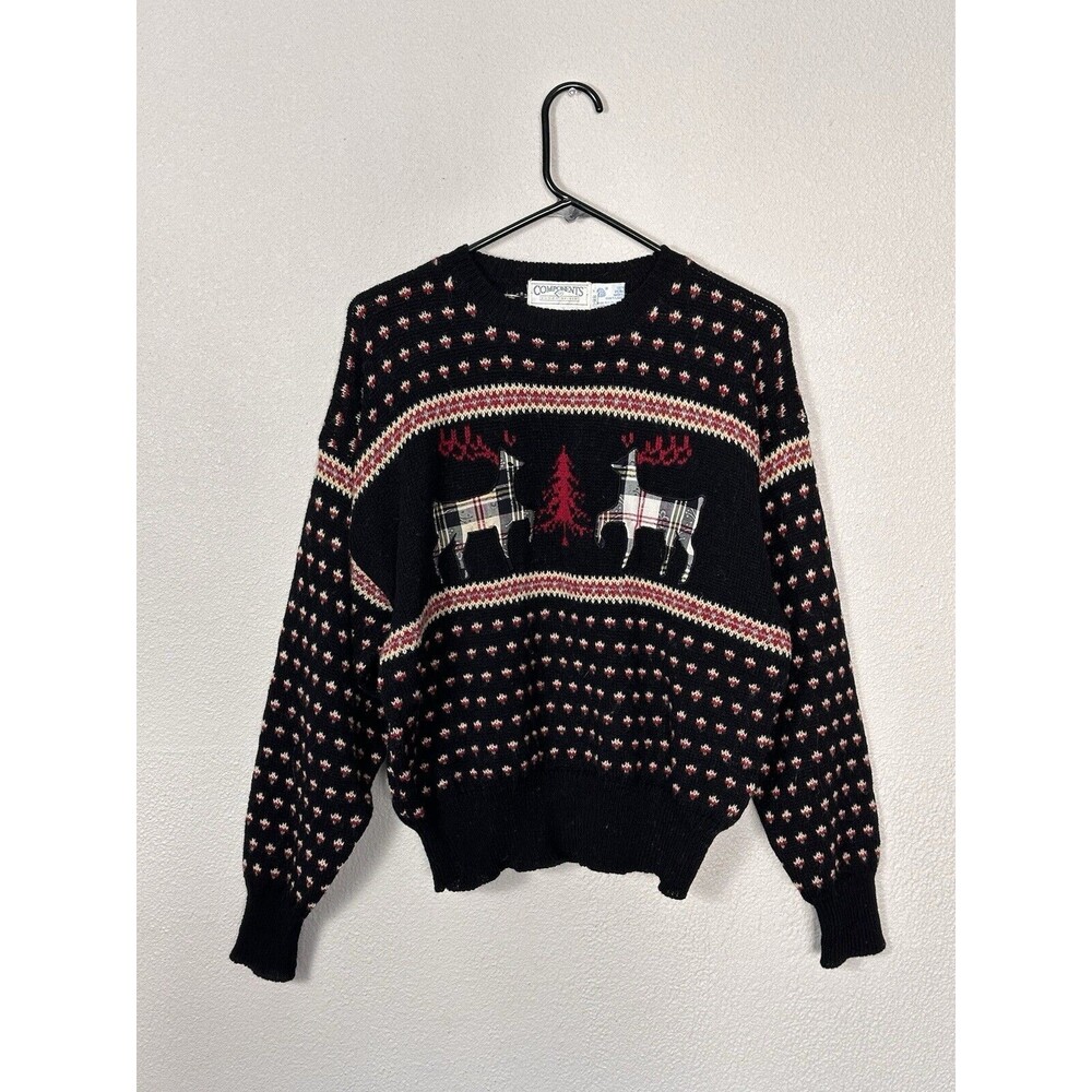Vintage Susan Bristol Sweater Womens Medium 38 Christmas Deer 1988